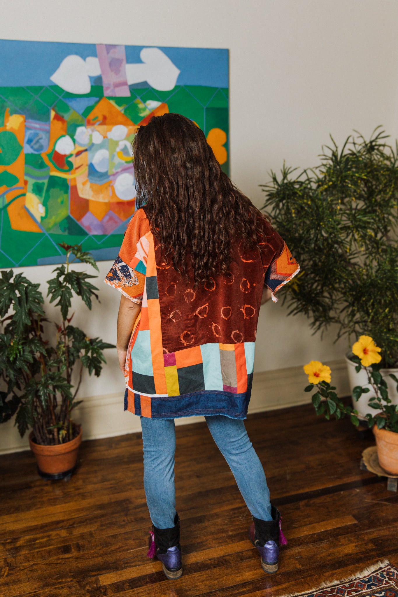 Terra cotta patch sweater