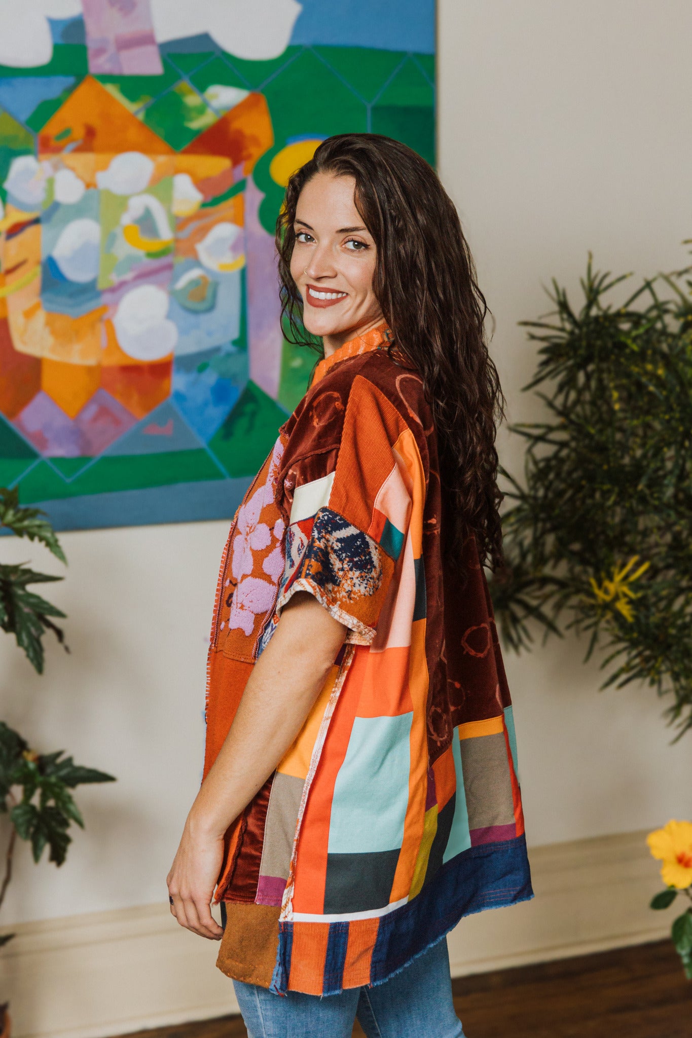 Terra cotta patch sweater