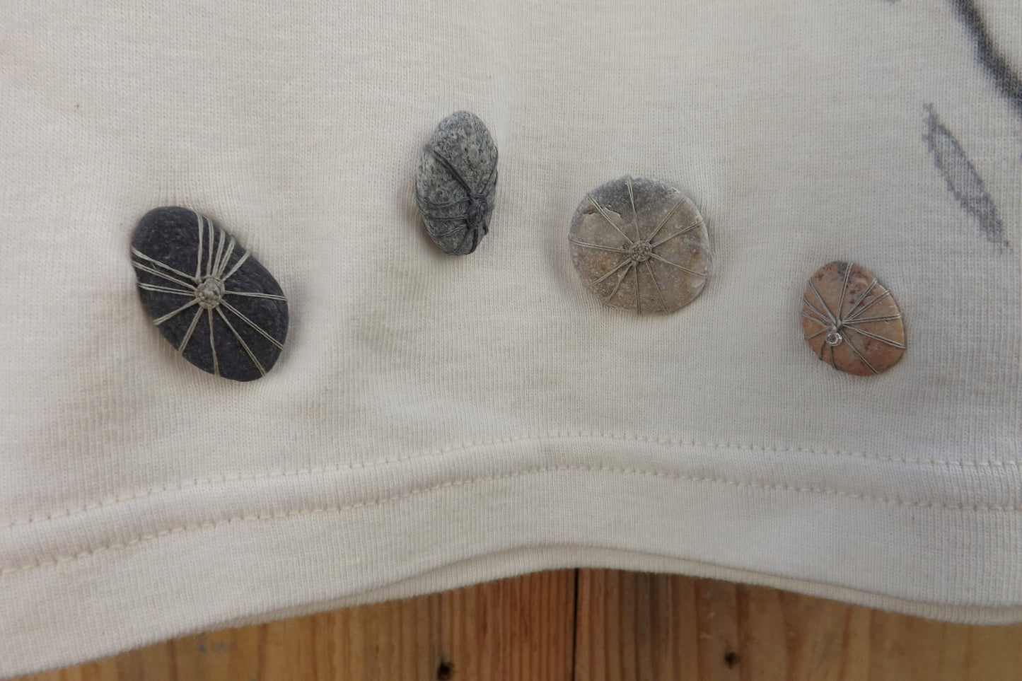 Organic Cotton T-shirt with Hand-Painted Leaf