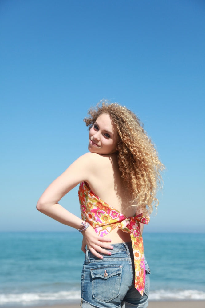 Flower Power Hot Weather Halter by hello My Goddess (side & back view)