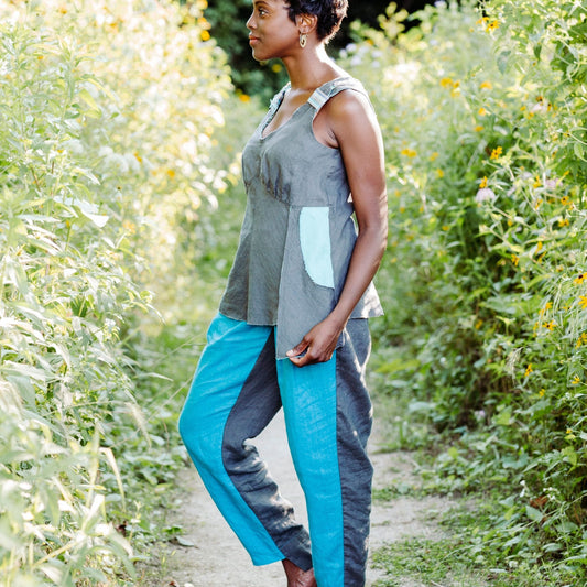 Two-tone Linen pants by Hello My Goddess