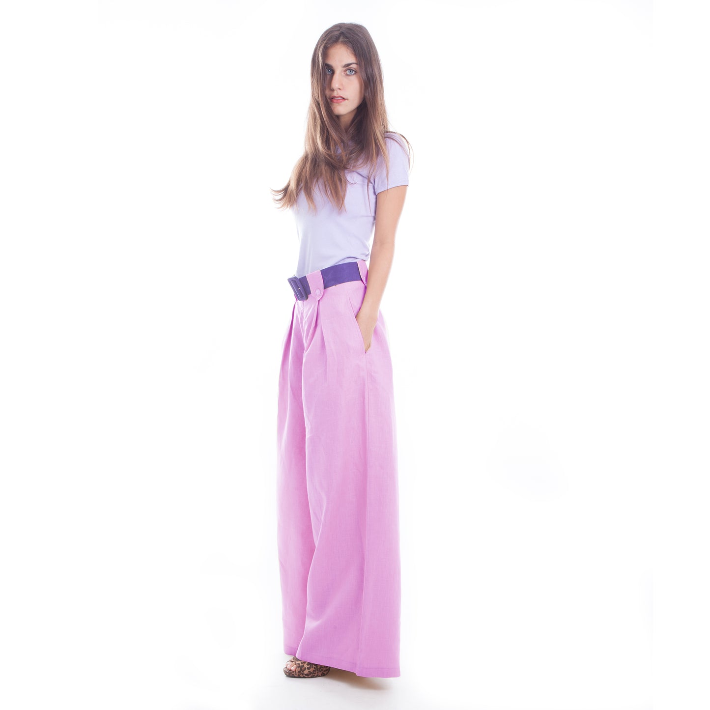 Wide Leg Linen Pants in Lilac by Hello My Goddess