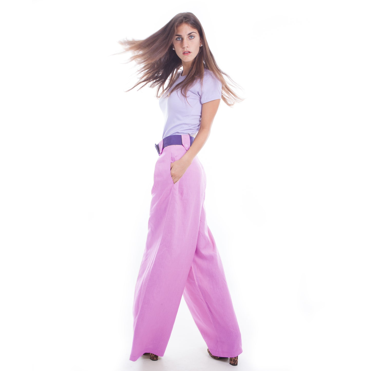 Wide Leg Linen Pants in Lilac by Hello My Goddess