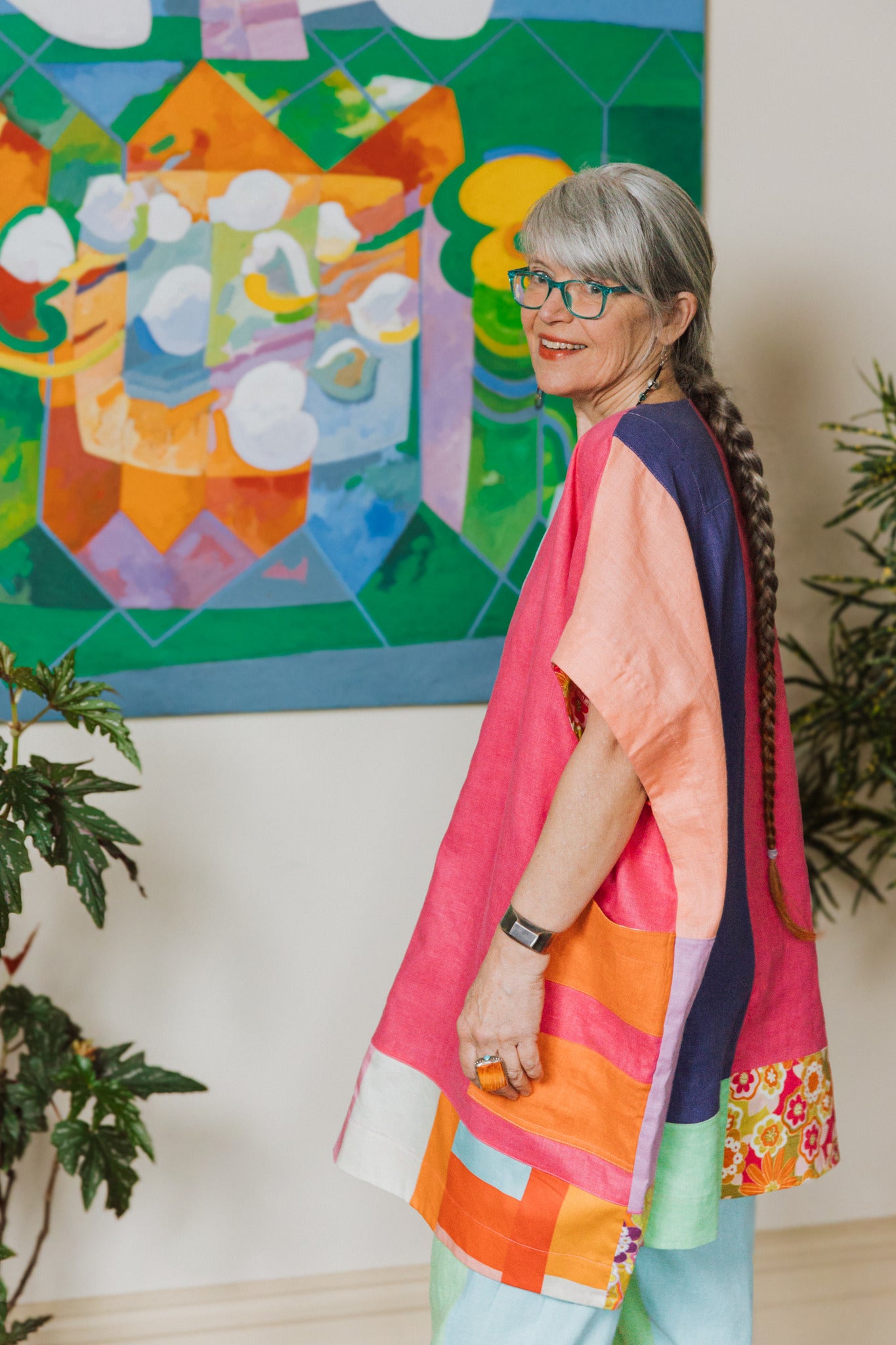 Colorblock Linen Tunic