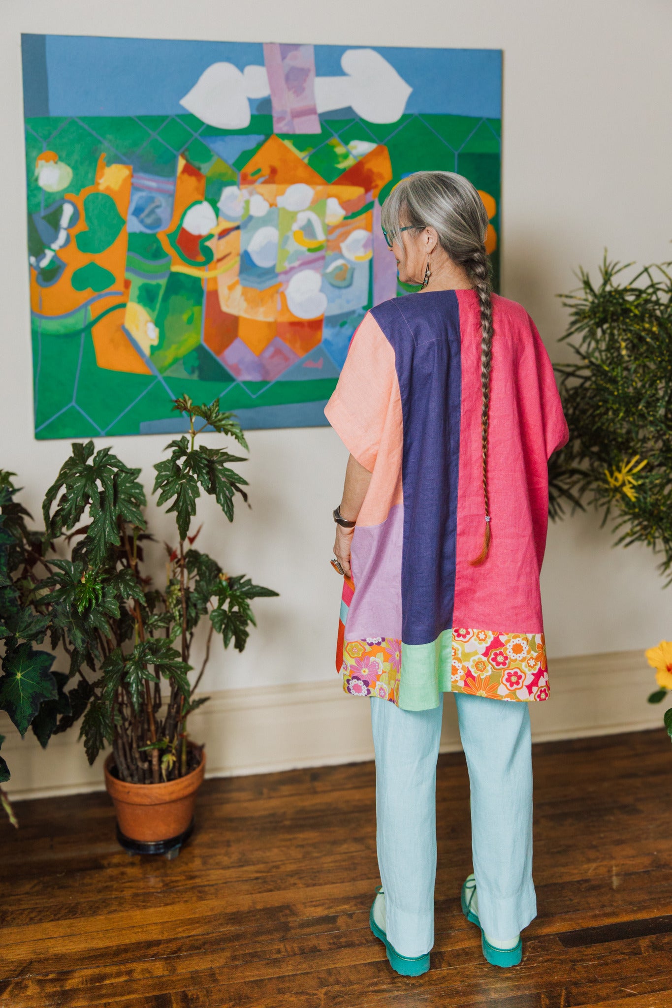 Colorblock Linen Tunic