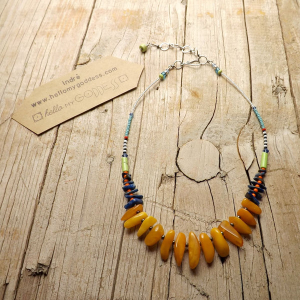 Hello My Goddess amber statement necklace 
