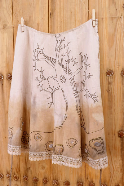 Skirt with tribal drawings by Hello My Goddess (front view)