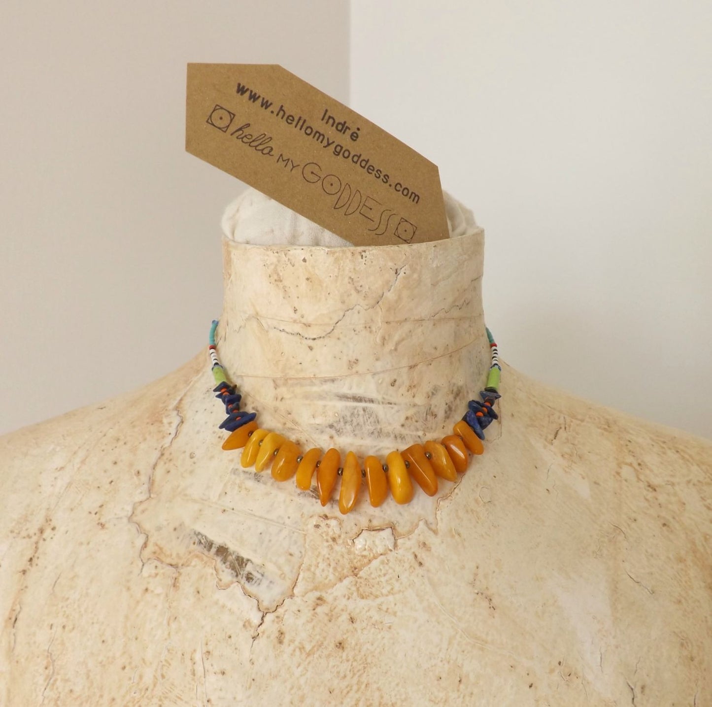 Hello My Goddess amber statement necklace 