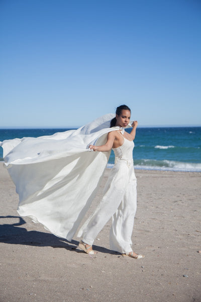 Hello My Goddess Big Romantic Cape in Ivory Linen 