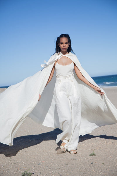 Hello My Goddess Big Romantic Cape in Ivory Linen 