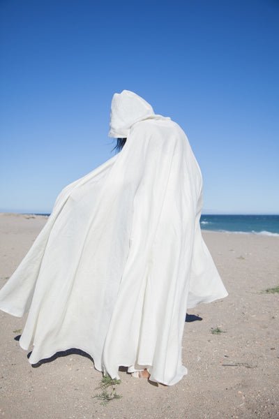 Hello My Goddess Big Romantic Cape in Ivory Linen 