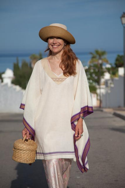  Caftan made with handwoven Indian cotton sari by Hello My Goddess