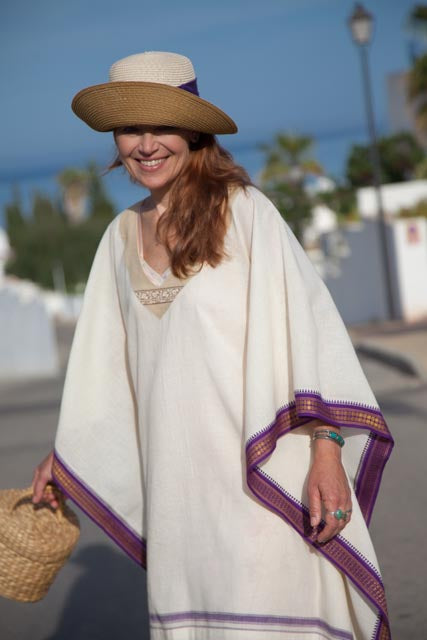  Caftan made with handwoven Indian cotton sari by Hello My Goddess