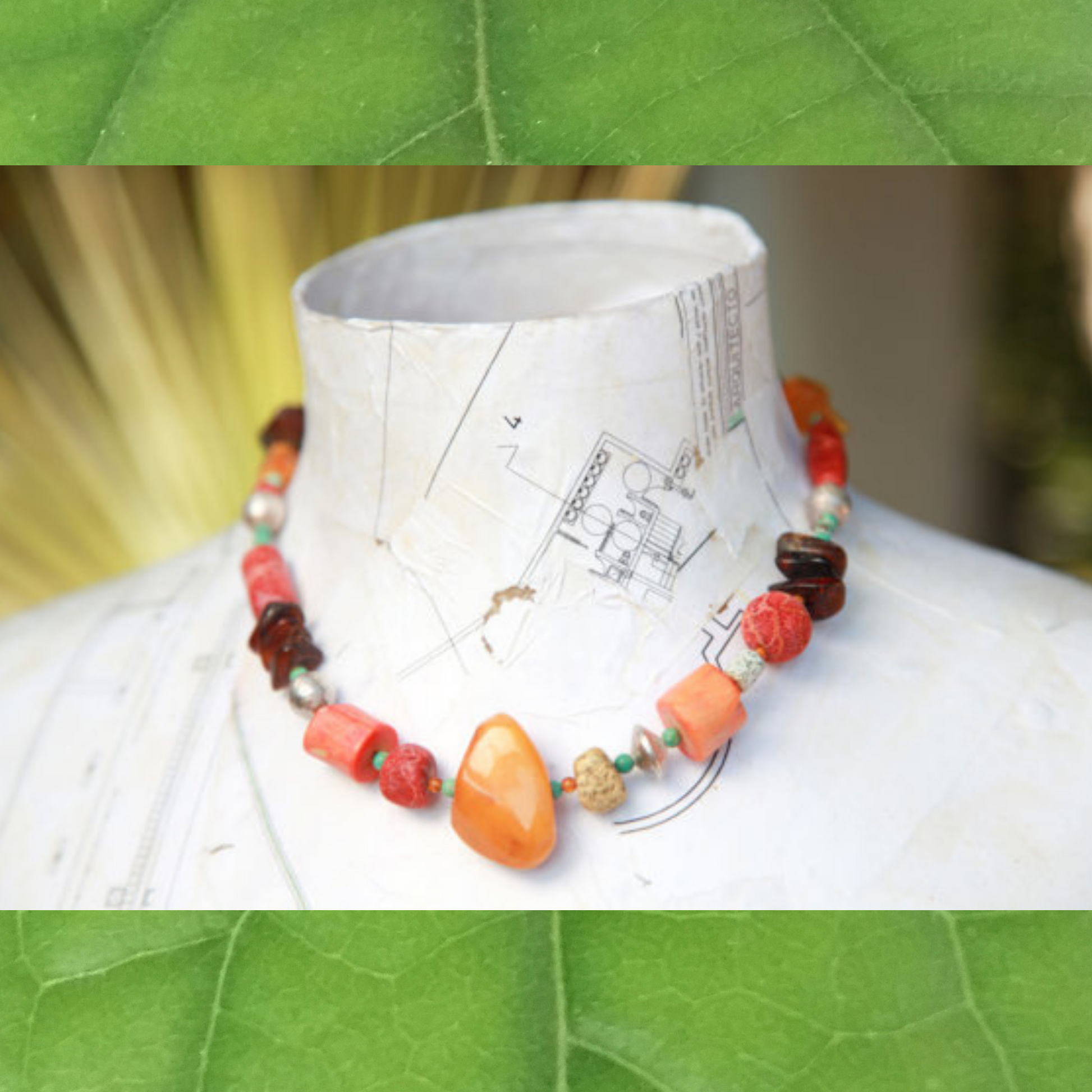 Hello My Goddess amber statement necklace