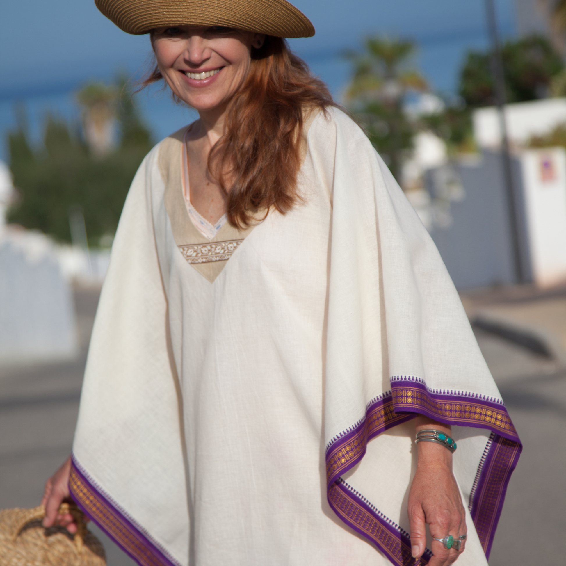  Caftan made with handwoven Indian cotton sari by Hello My Goddess