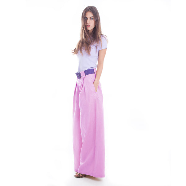 Wide Leg Linen Pants in Lilac by Hello My Goddess 