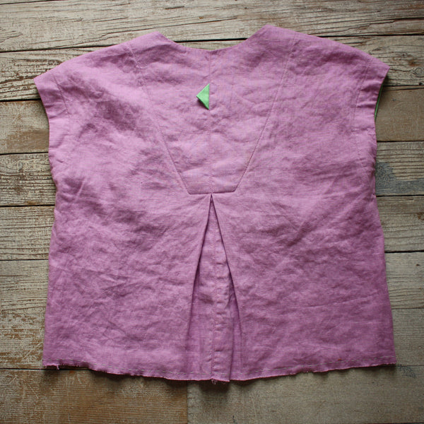 Burst of Color Linen Top in Lilac & Mint by Hello My Goddess (back)